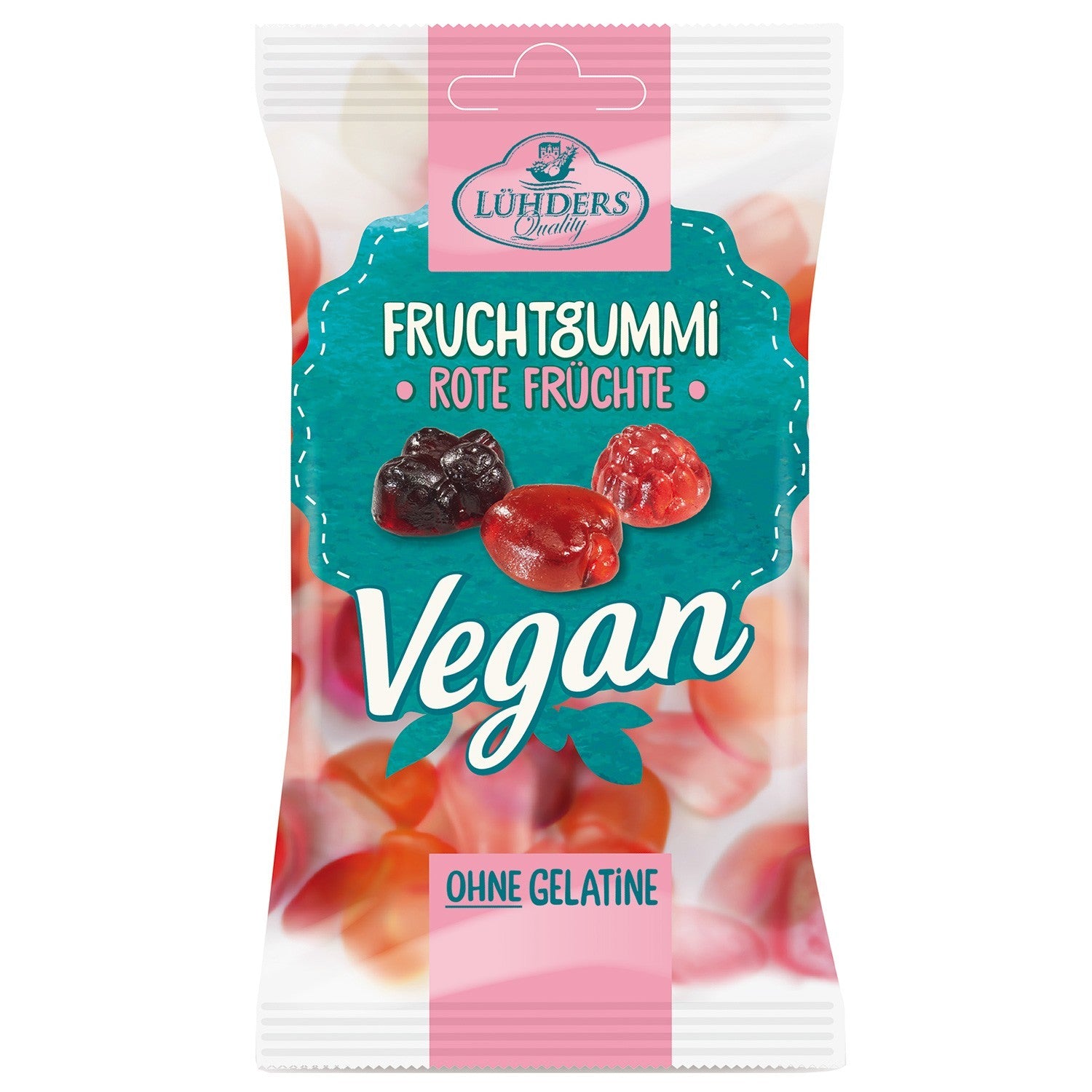 Lühders Fruchtgummi Rote Früchte vegan 80 g