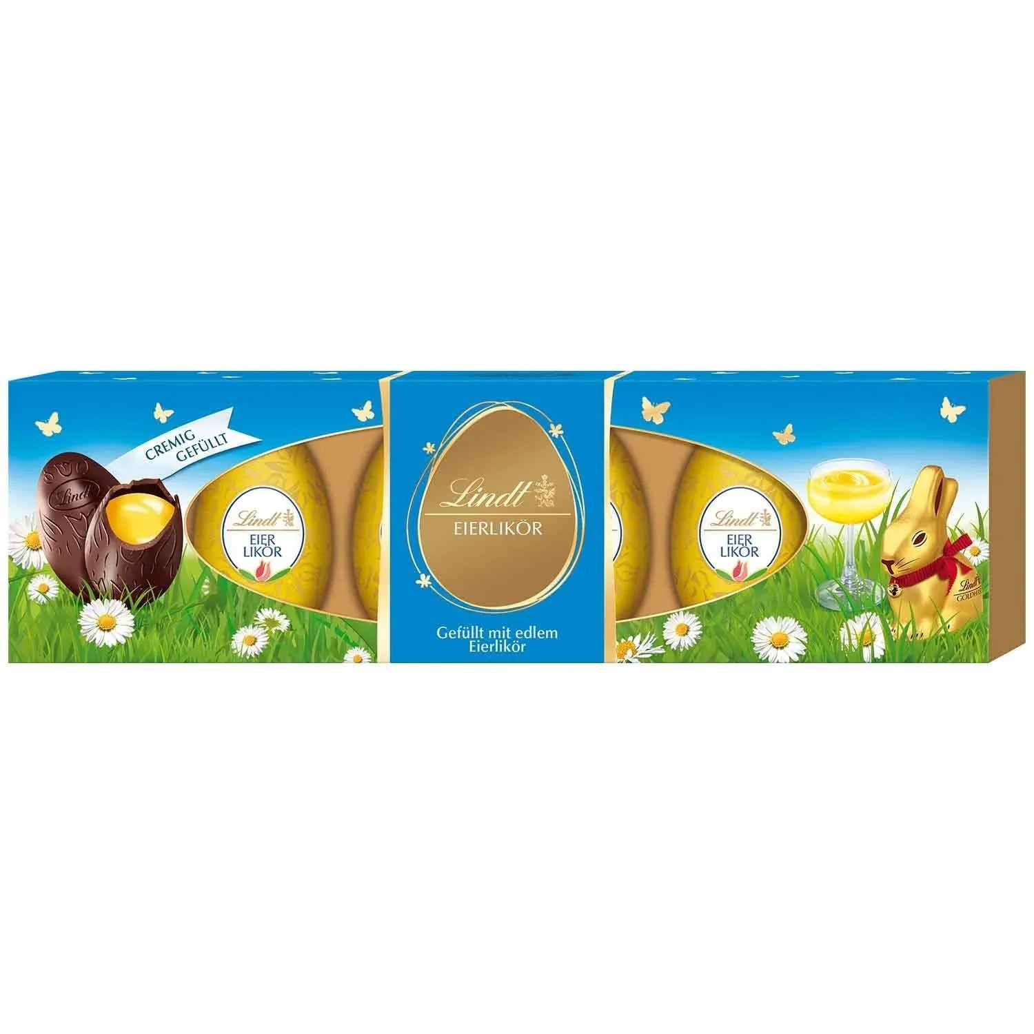 Lindt Eierlikör Eier Zartbitter Schokolade 6 Stück, 108g - Schokobote.de