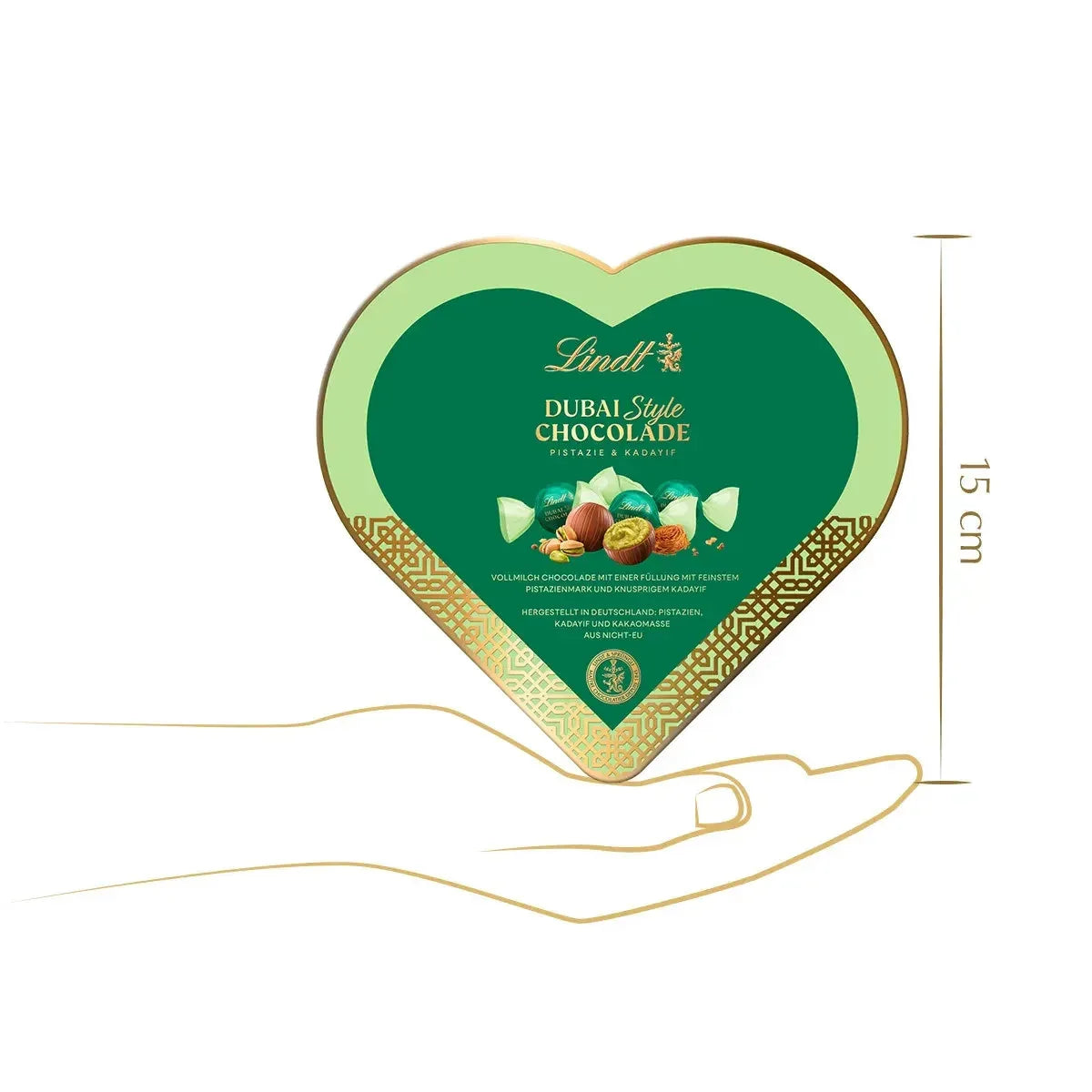 Lindt Dubai Style Chocolade, Valentintstags-Herz, 115g - Schokobote.de