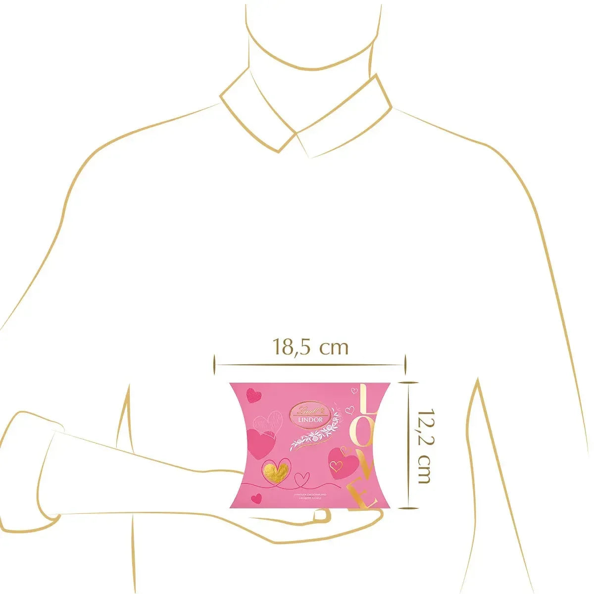 Lindt Lindor Pralinen Erdbeer Sahne Valentinstag Kissen 162g - Schokobote.de