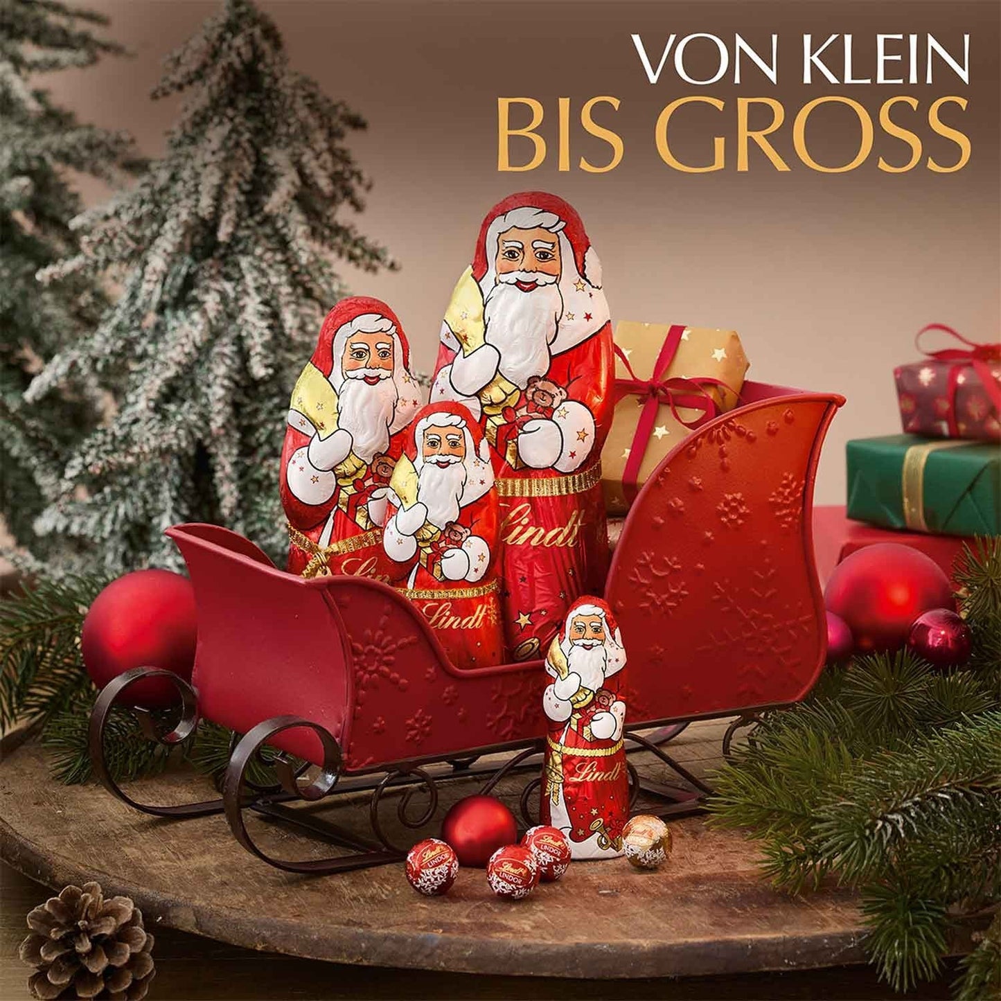 Lindt Weihnachtsmann Hohlfigur aus Vollmilchschokolade 40g - 200g