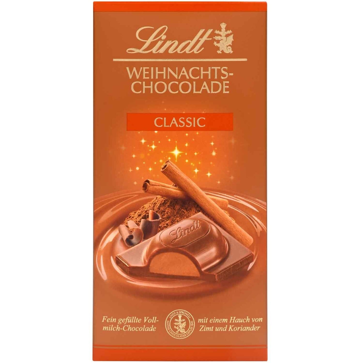 Lindt Weihnachts-Chocolade Mandel Tafel 100g