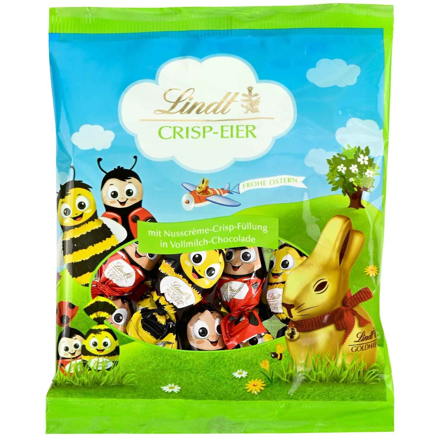 Lindt Crisp Eier Kids aus Vollmilchschokolade und Nusscreme 86g