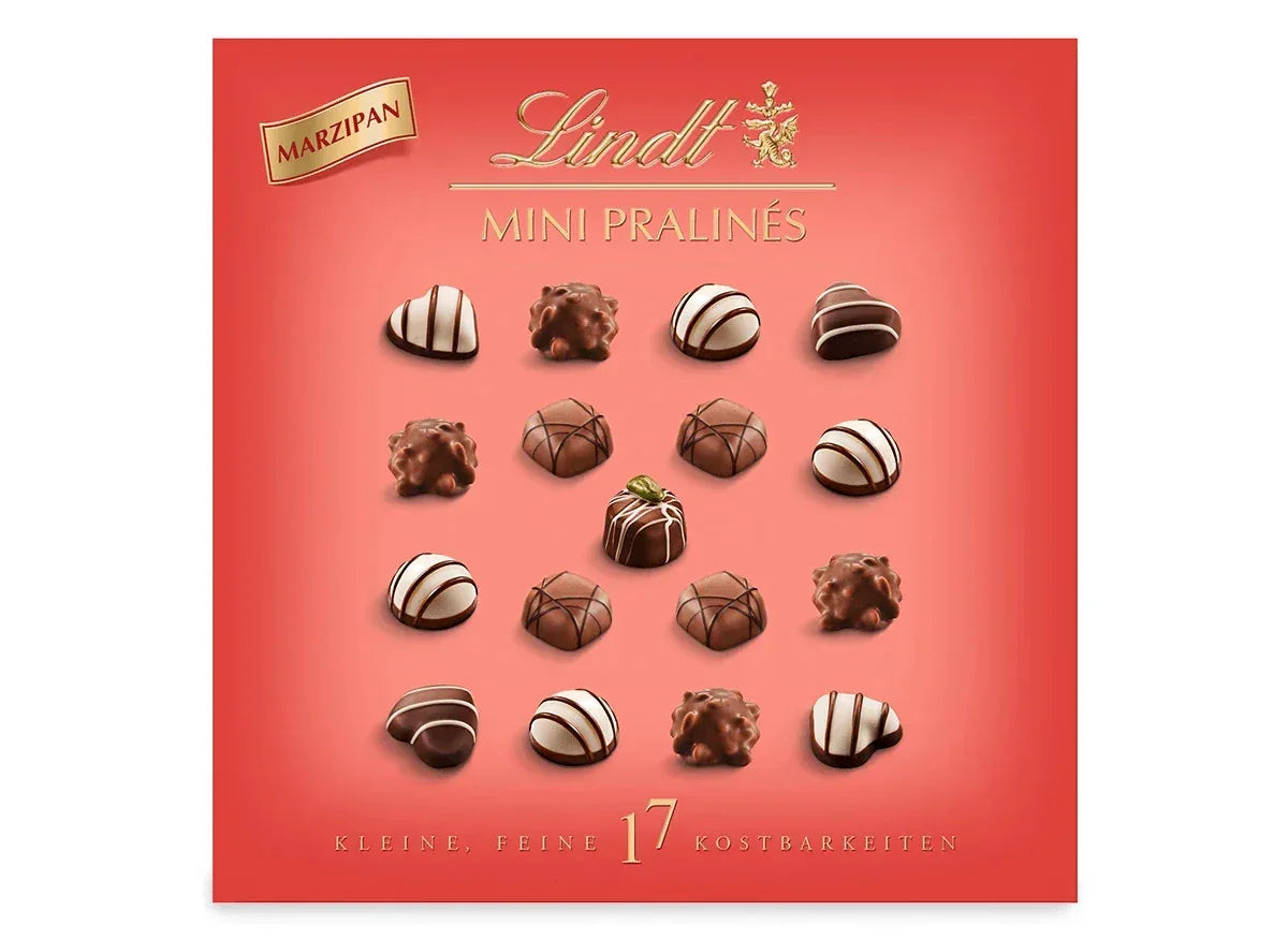 Lindt Mini Pralinés Marzipan 90g Pralinen Geschenkbox - Schokobote.de