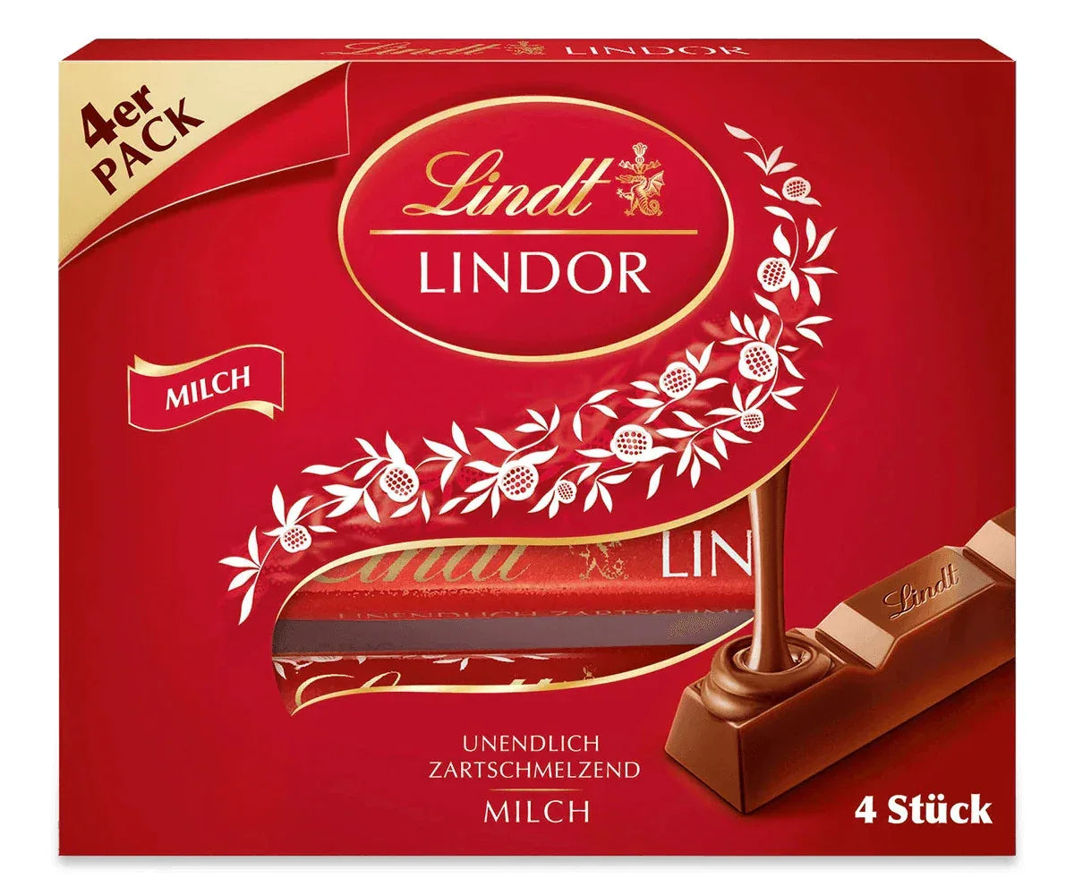 Lindt Lindor Stick Multipack Milch 4x 25g - Schokobote.de