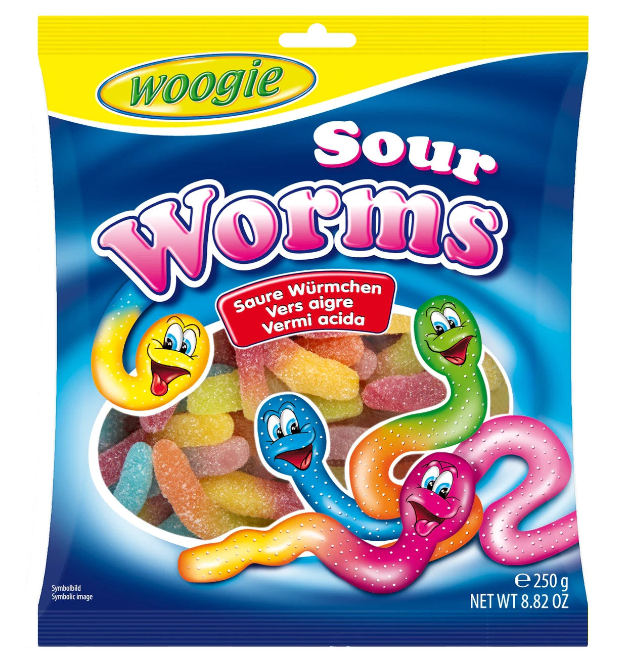 Woogie Saure Würmer Fruchtgummi Sauer Fruchtgeschmack 250g
