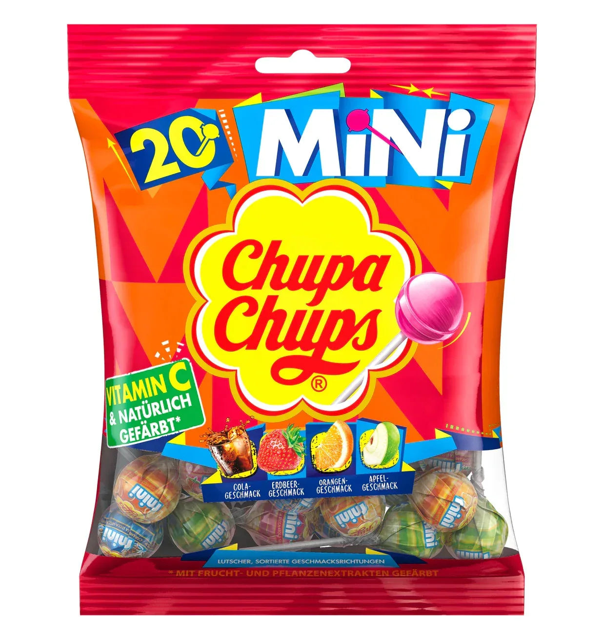 Chupa Chups Mini Lollipops mit Vitamin C 20er, 120g - Schokobote.de