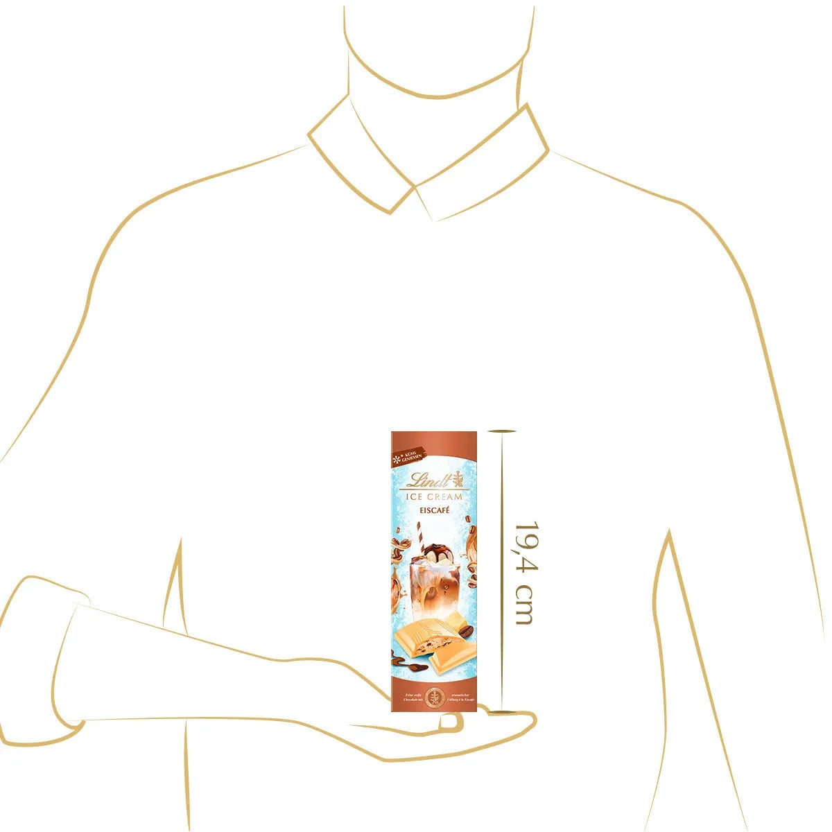 Lindt Gefüllte weisse Schokolade Eiscafe Kaffeecreme 100 g