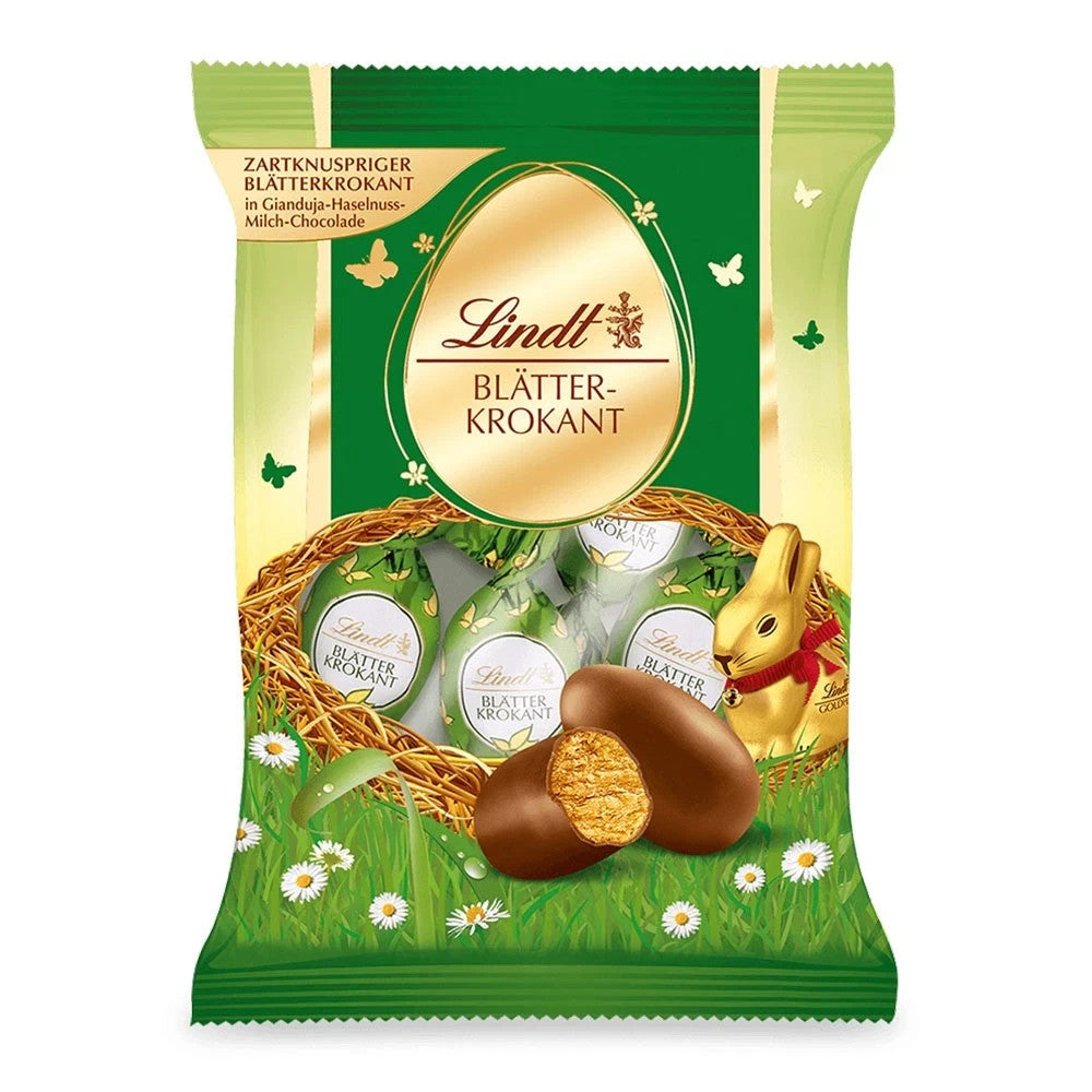 Lindt Schokoladeneier Blätterkrokant Gianduja Haselnuss 85g