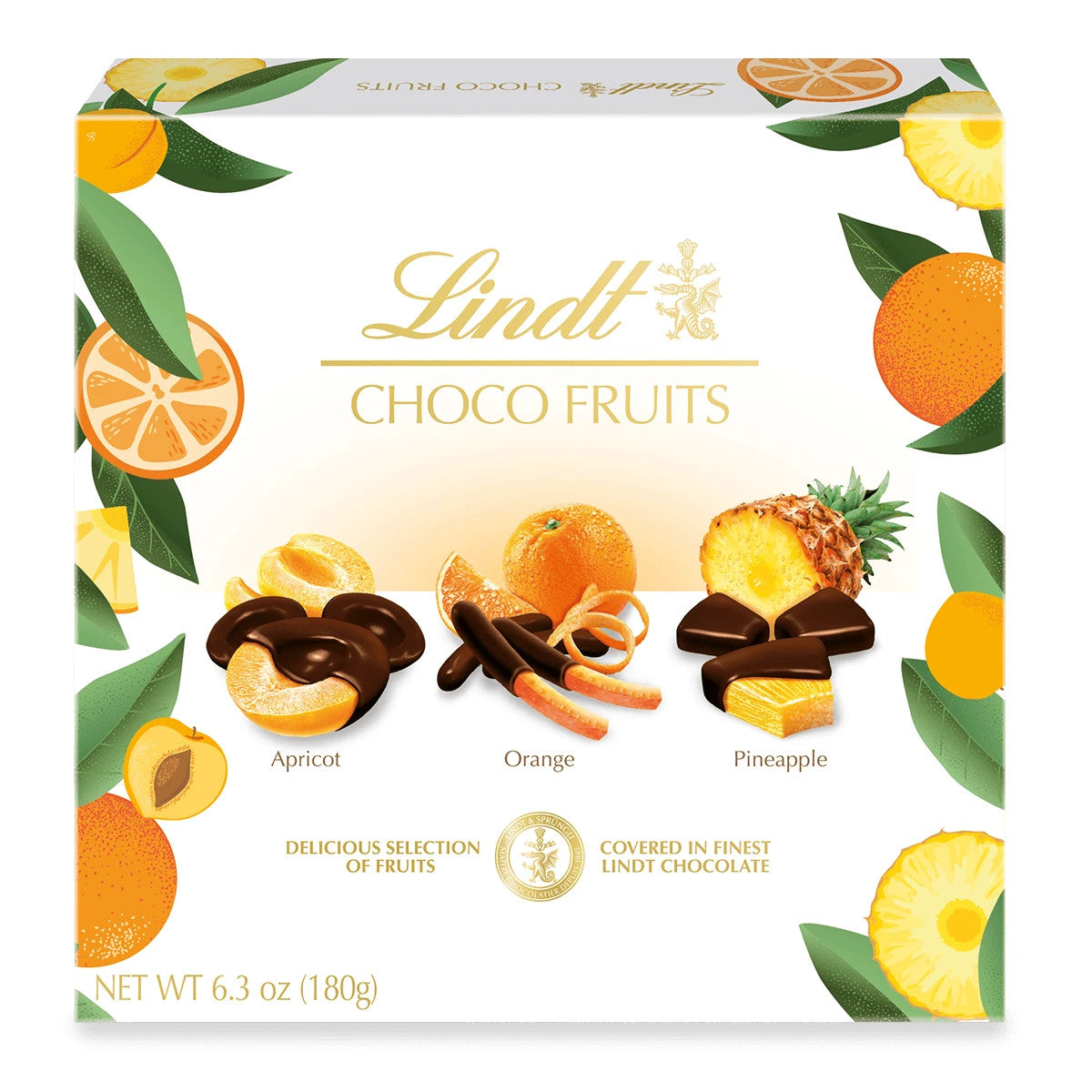Lindt Choco Fruits Orange Ananas Aprikose Zartbitter 180 g