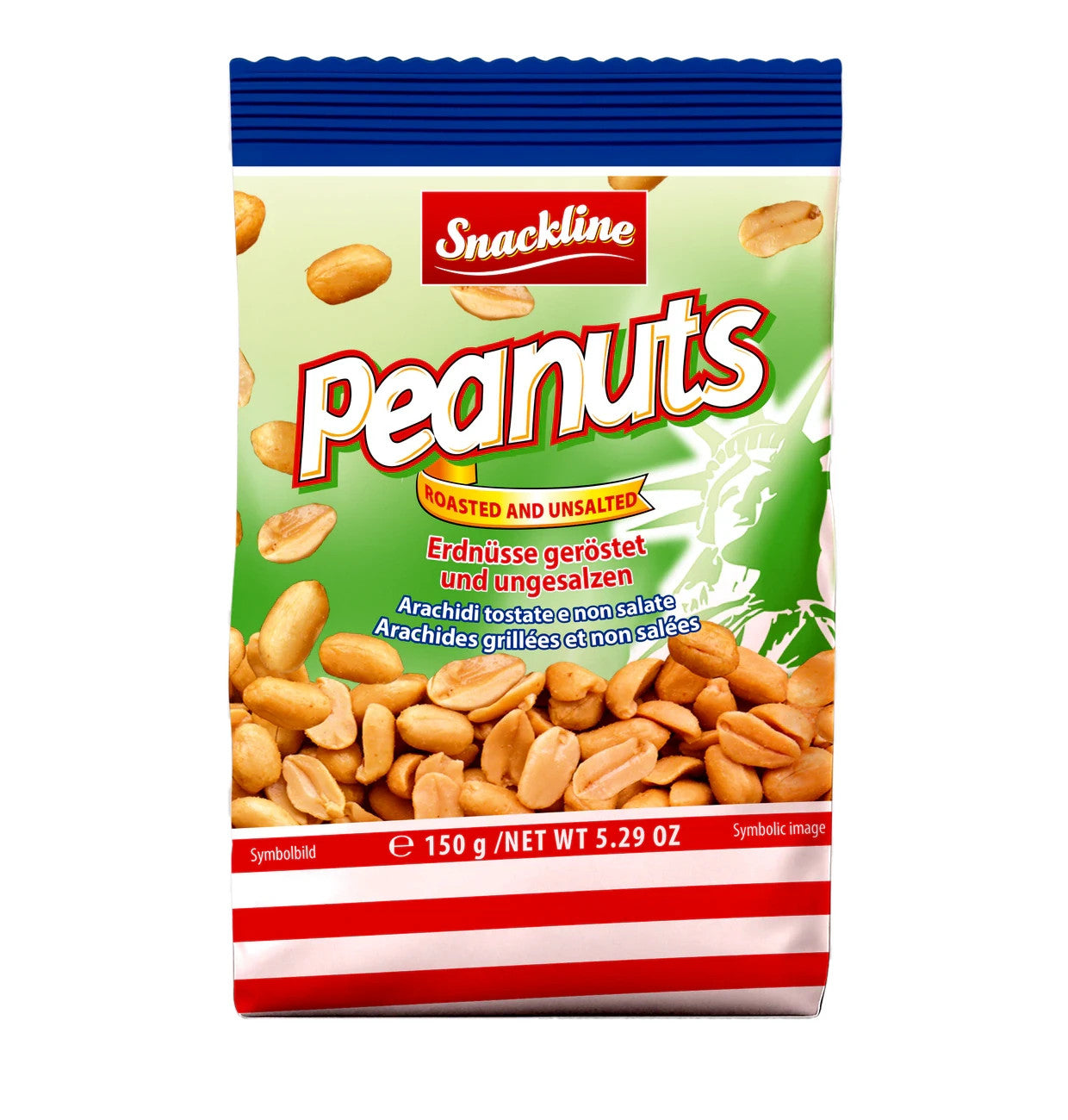 Snackline Erdnüsse geröstet ungesalzen 150g Knabber Snack