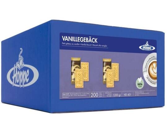 Hoppe Gebäck Vanillegebaeck Kekse Vegan 200 Stück 1200 g HD401