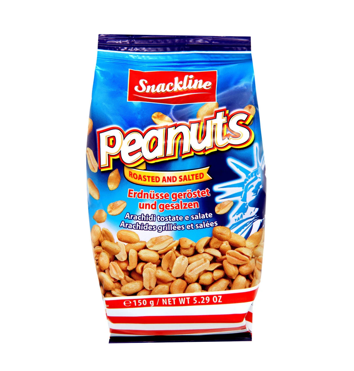 Snackline Erdnüsse geröstet gesalzen Knabber Snack 150g