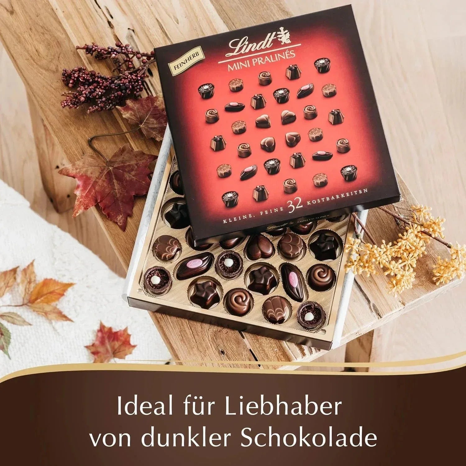 Lindt Mini Pralinés Noirs 163g Feinherb Pralinen Geschenkbox - Schokobote.de