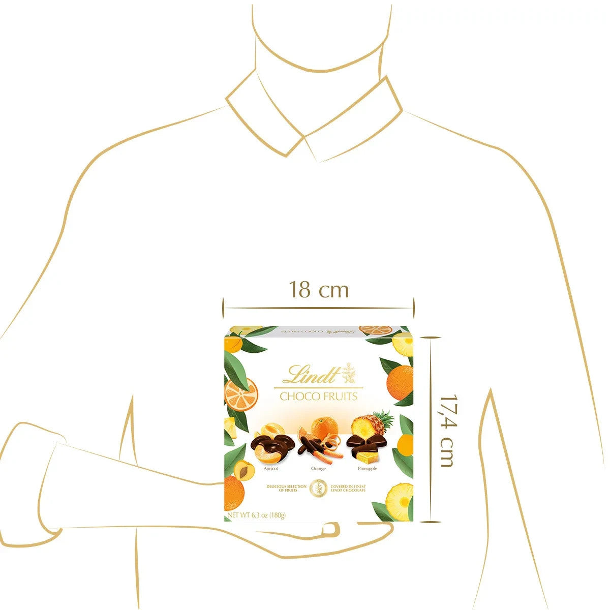 Lindt Choco Fruits Orange Ananas Aprikose Zartbitter 180 g