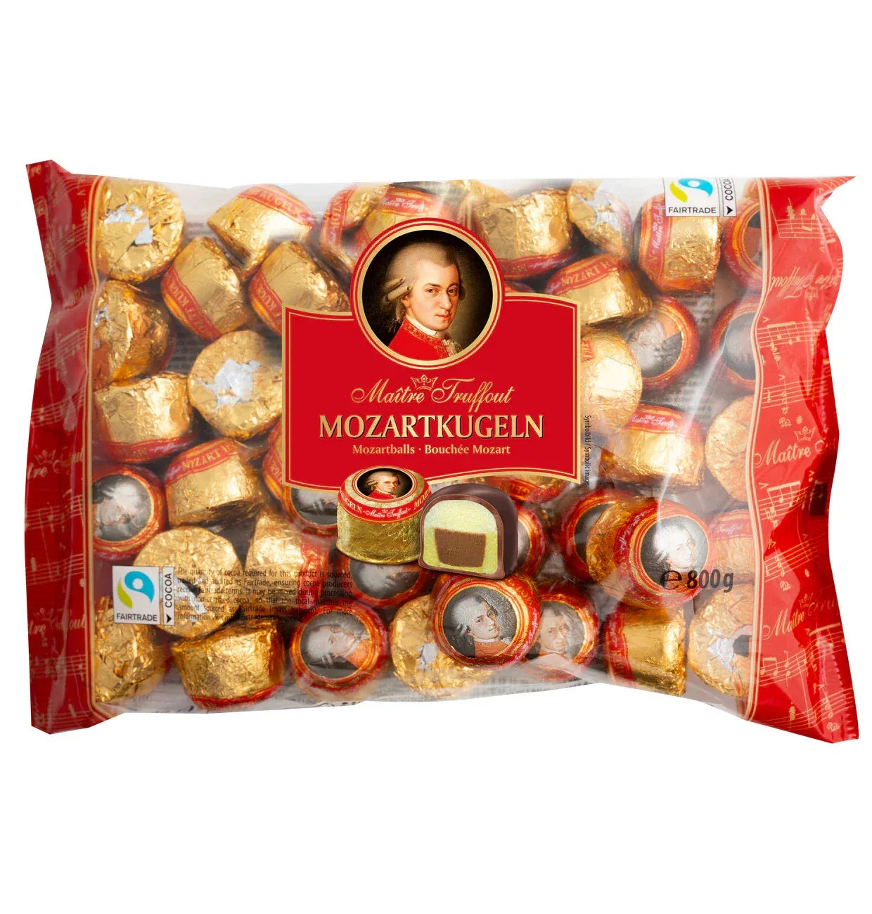 Maitre Truffout Mozart Kugeln Pistazienmarzipan Nougat 800g - Schokobote.de