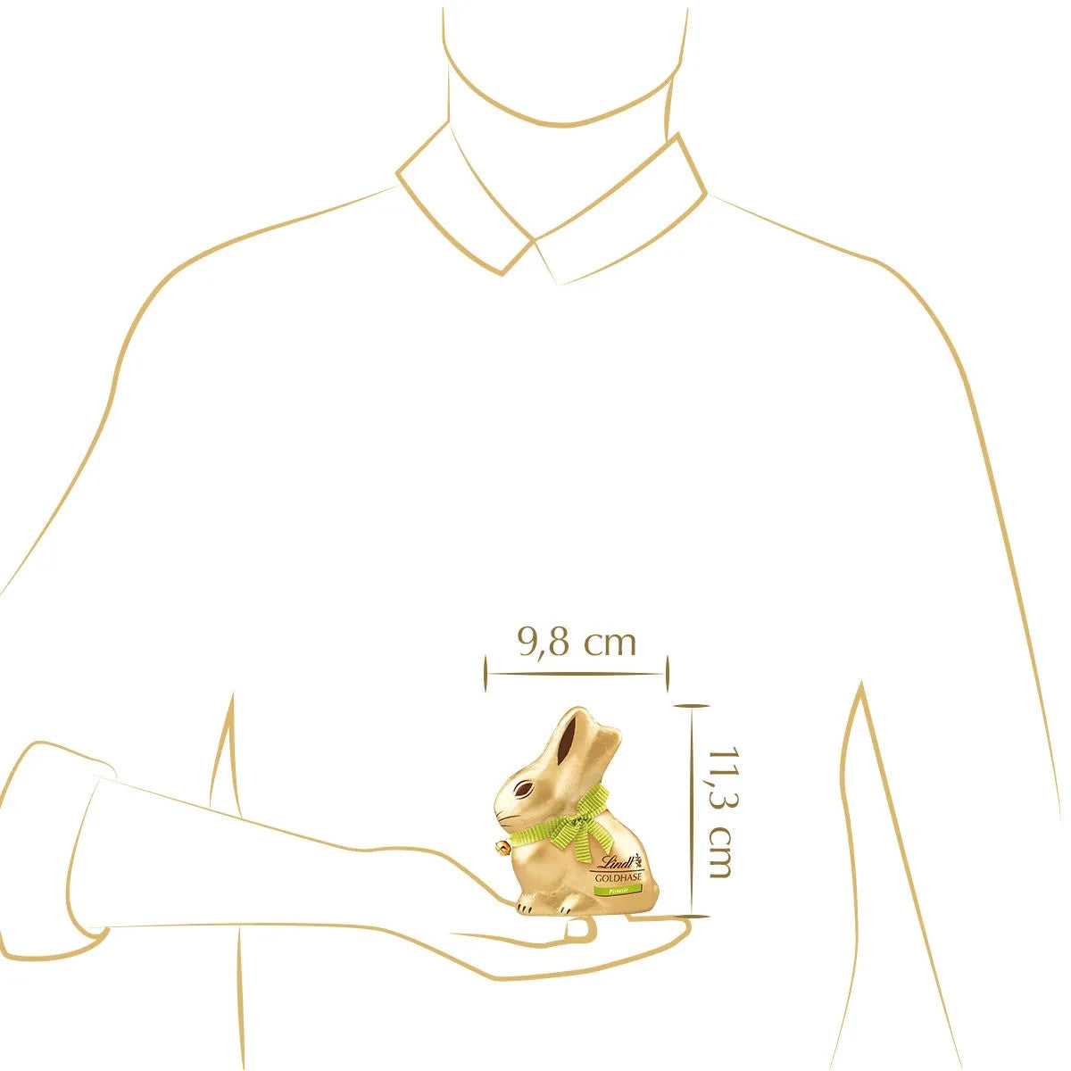 Lindt Goldhase Vollmilch Pistazie 16x100g Schokolade Pistazienkrokant