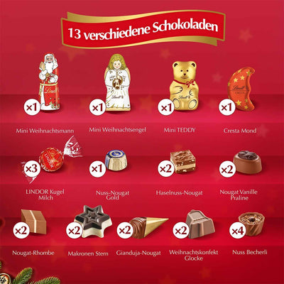 Lindt Weihnachts-Tradition Adventskalender 253g