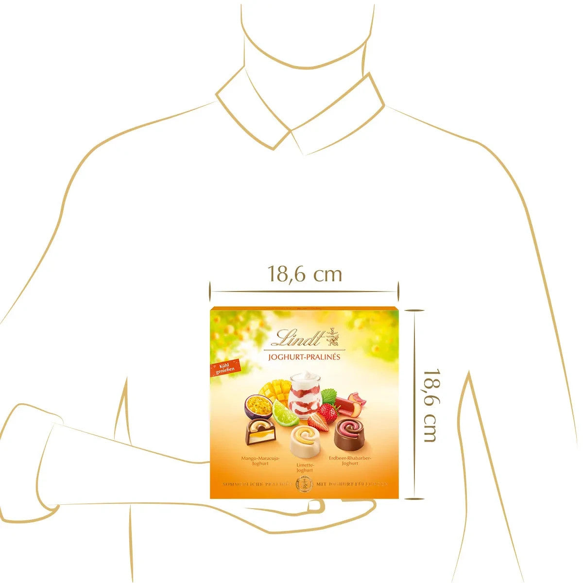Lindt Joghurt Pralinen Mix Mango Limette Erdbeer Rhabarber, 150g
