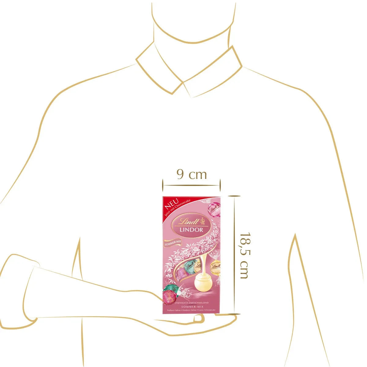 Lindt Lindor Kugeln Sommer Mix Erdbeer Cheesecake Himbeer Cocos, 137g