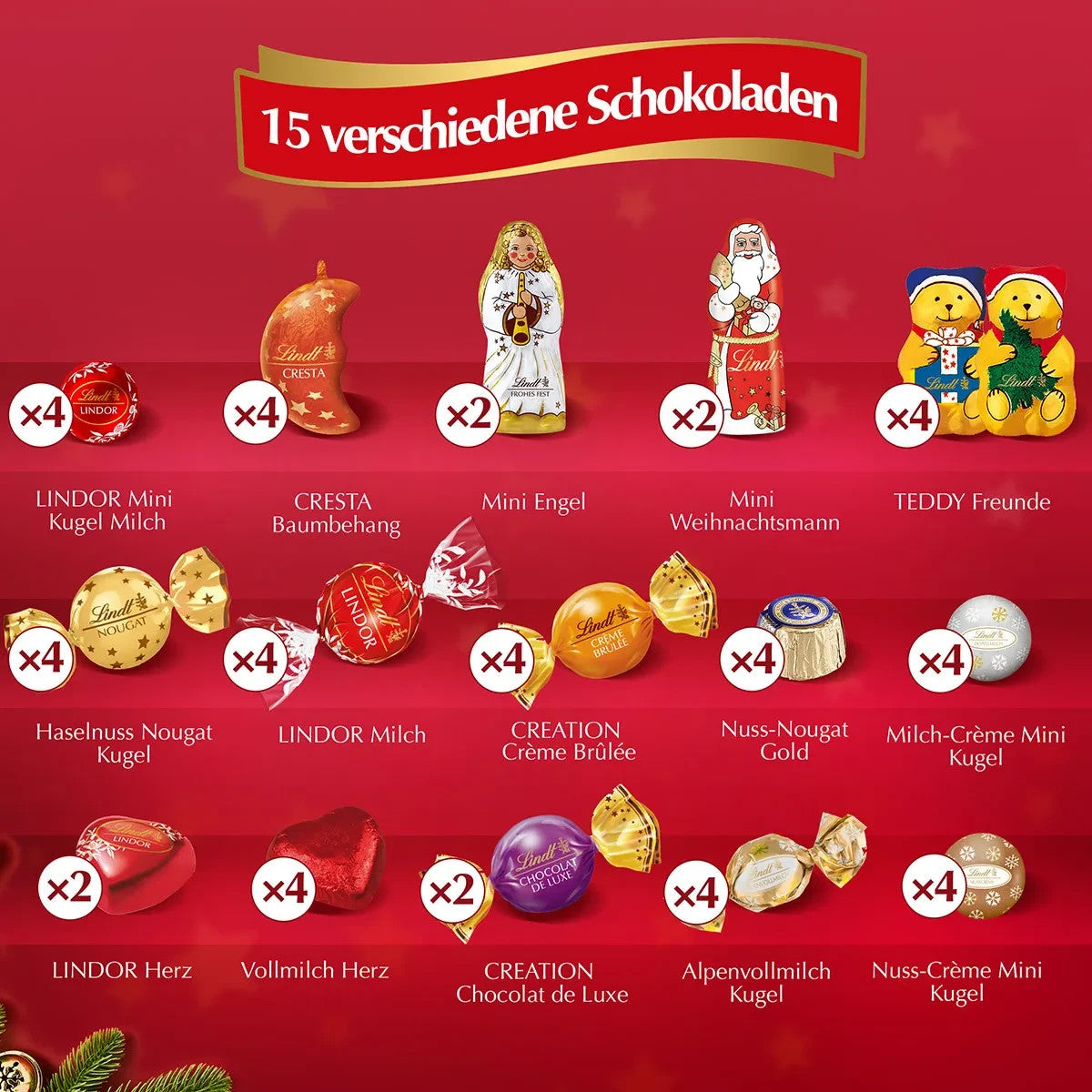 Lindt Pärchen-Adventskalender, 505g