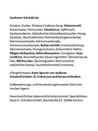 Lambertz Gebäckmischung Aachener Schatzkiste Metalltruhe 2kg - Schokobote.de