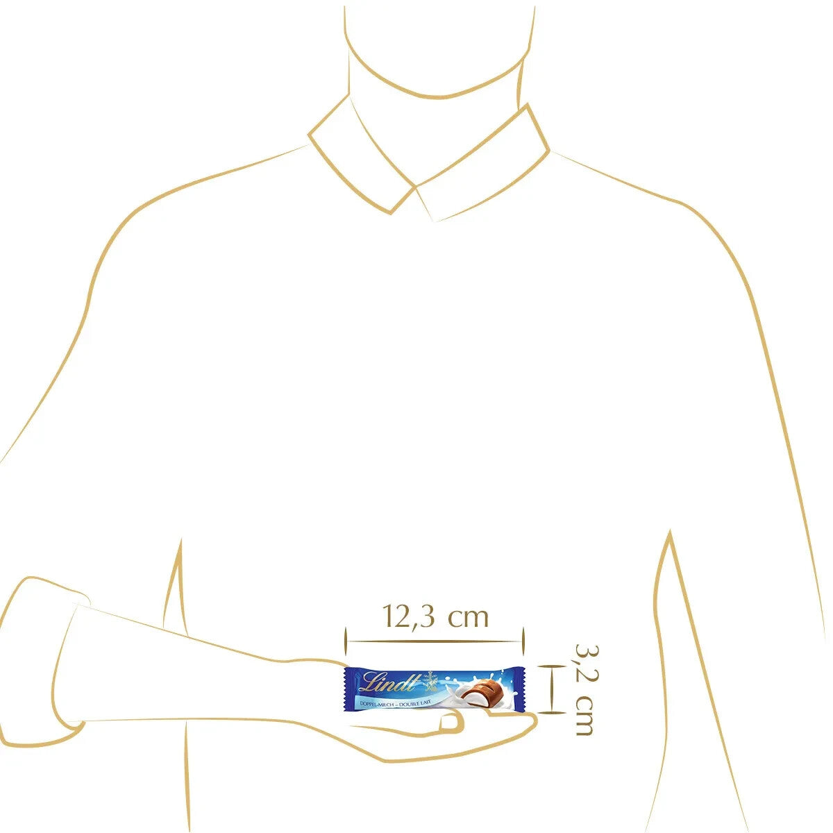 Lindt Doppelmilch Riegel 18x38g | Vollmilch | 684g Großpackung