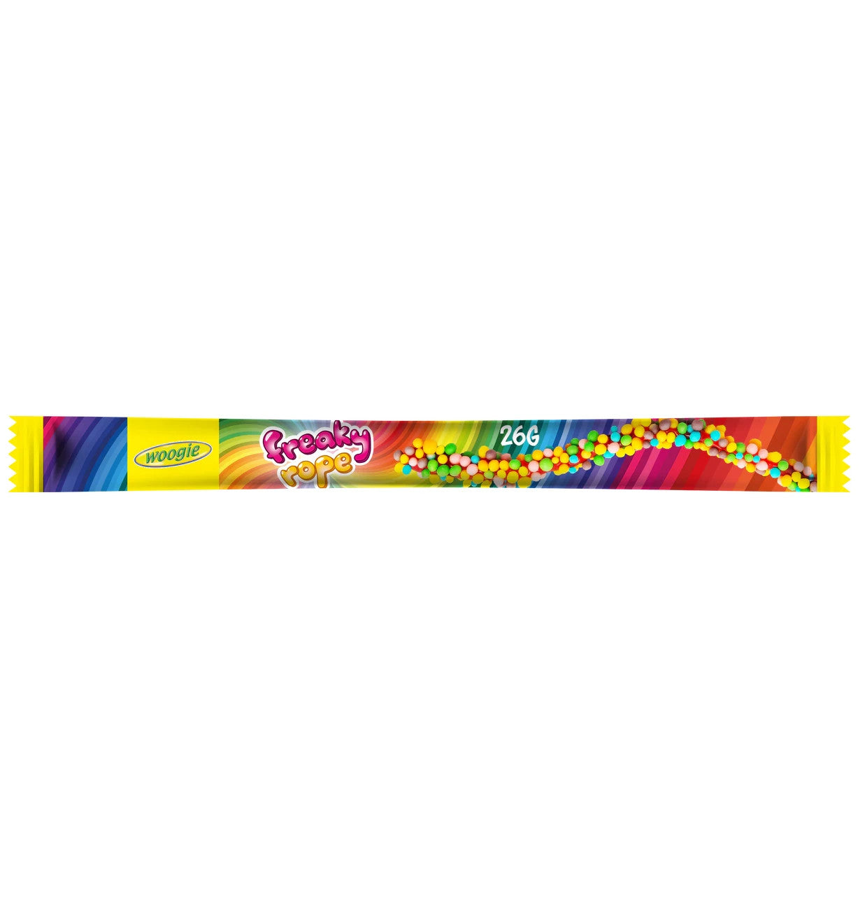 Woogie Freaky Rope Erdbeer Fruchtgummi mit Zuckerperlen 2x 26g