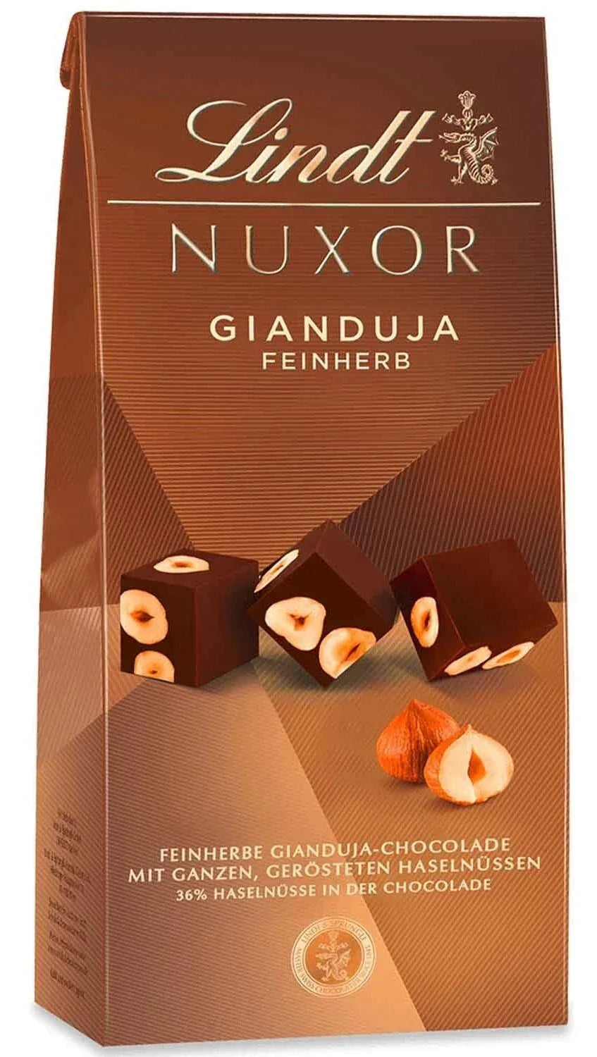 Lindt Nuxor Gianduja Feinherb Schokolade mit Haselnüssen 103g - Schokobote.de