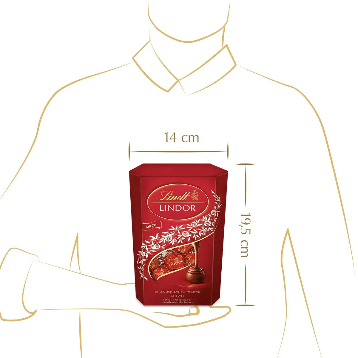 Lindt LINDOR Cornet Milch & Himbeere Schokolade, 500g - Schokobote.de