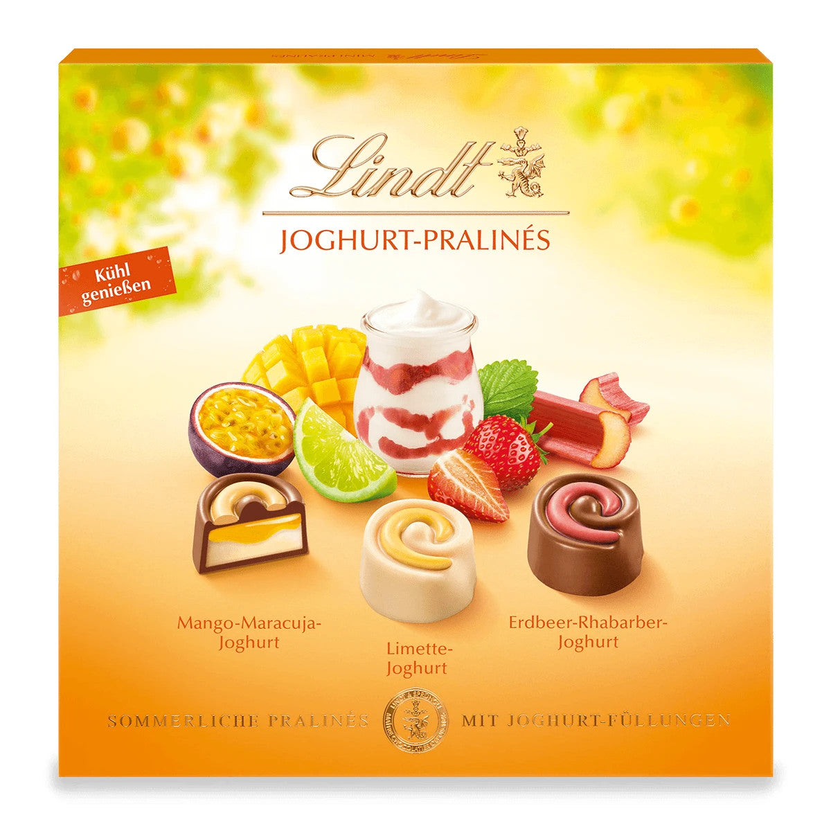 Lindt Joghurt Pralinen Mix Mango Limette Erdbeer Rhabarber, 150g