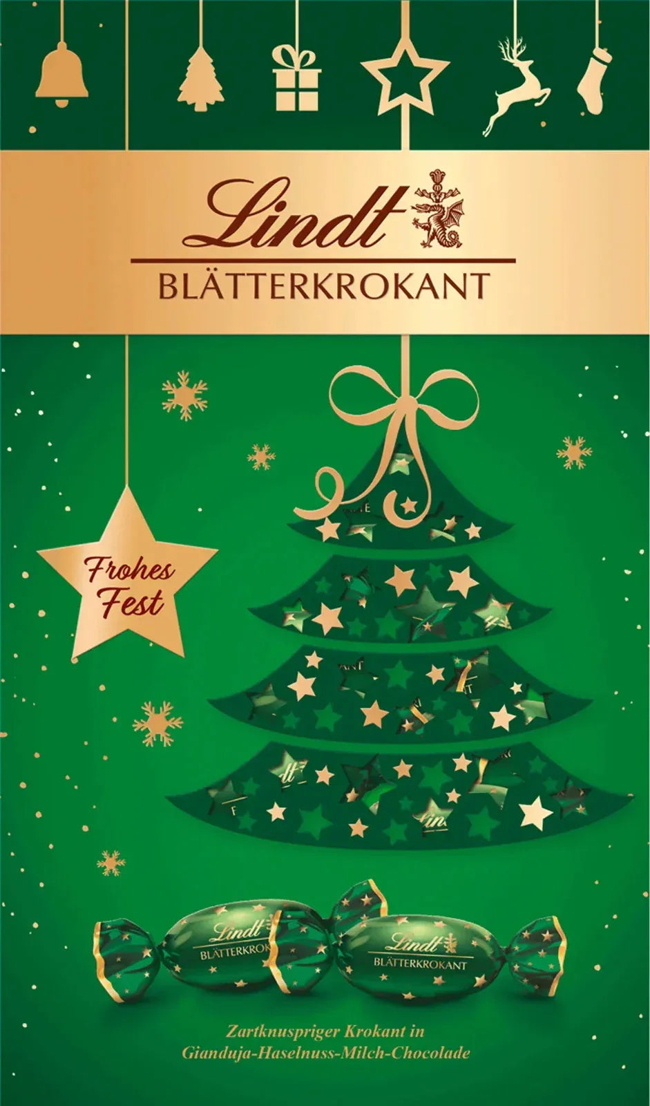 Lindt Blätterkrokant mit Schokolade in der Geschenkverpackung 185g - Schokobote.de