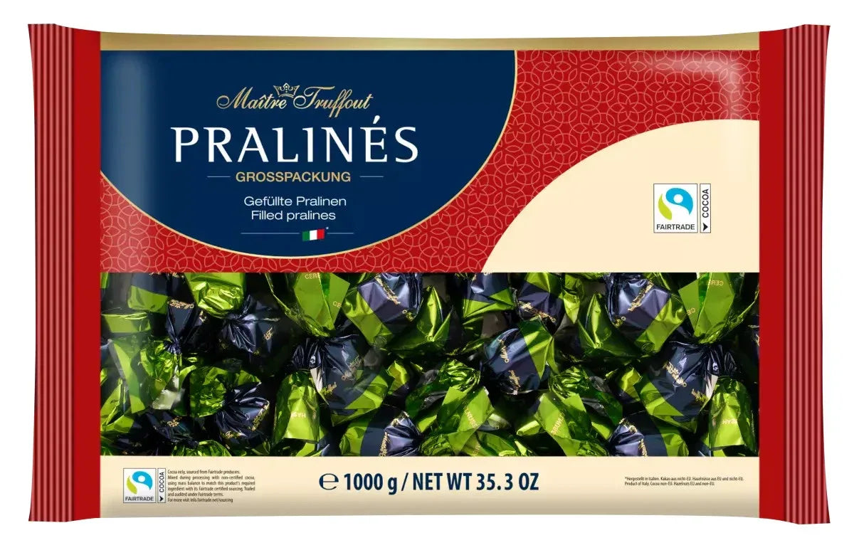 Maitre Truffout Pralinen Milchschokolade Haselnuss Cerealien 1000g - Schokobote.de