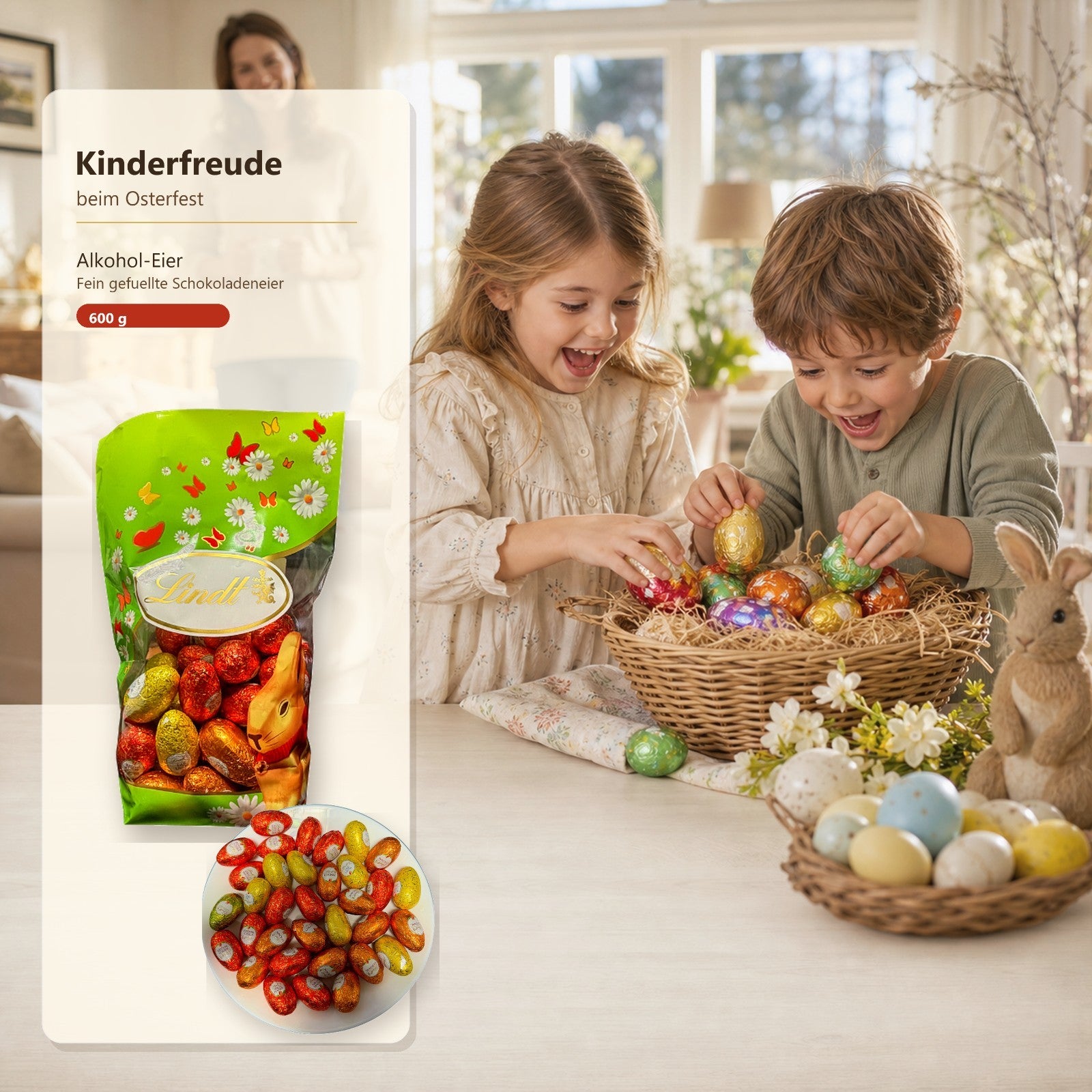 Lindt Alkohol-Eier 600g - Zartbitter-Schokolade für Ostern, MHD: 07/26