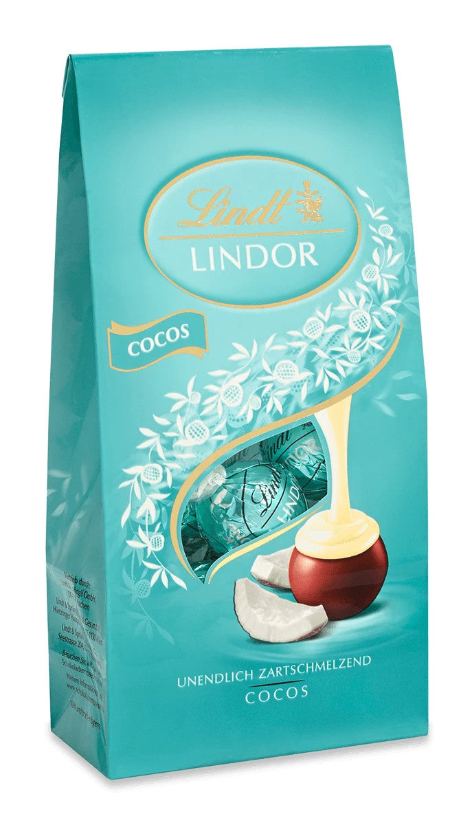 Lindt Lindor Kugeln Cocos Milchschokolade Kokos Füllung, 136g