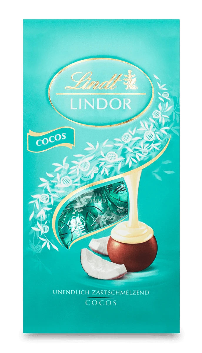 Lindt Lindor Kugeln Cocos Milchschokolade Kokos Füllung, 136g