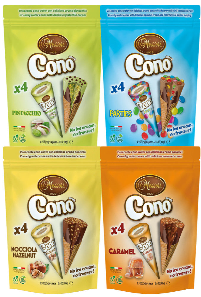 Cono Mini Waffelhoernchen Mix 4x25g = 100g Cremefüllung
