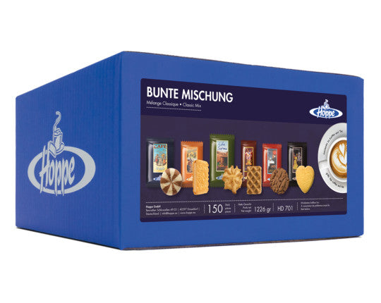 Hoppe Gebäck Bunte Mischung Kekse Sortiment 150 Stück 1226 g Kaffee HD701
