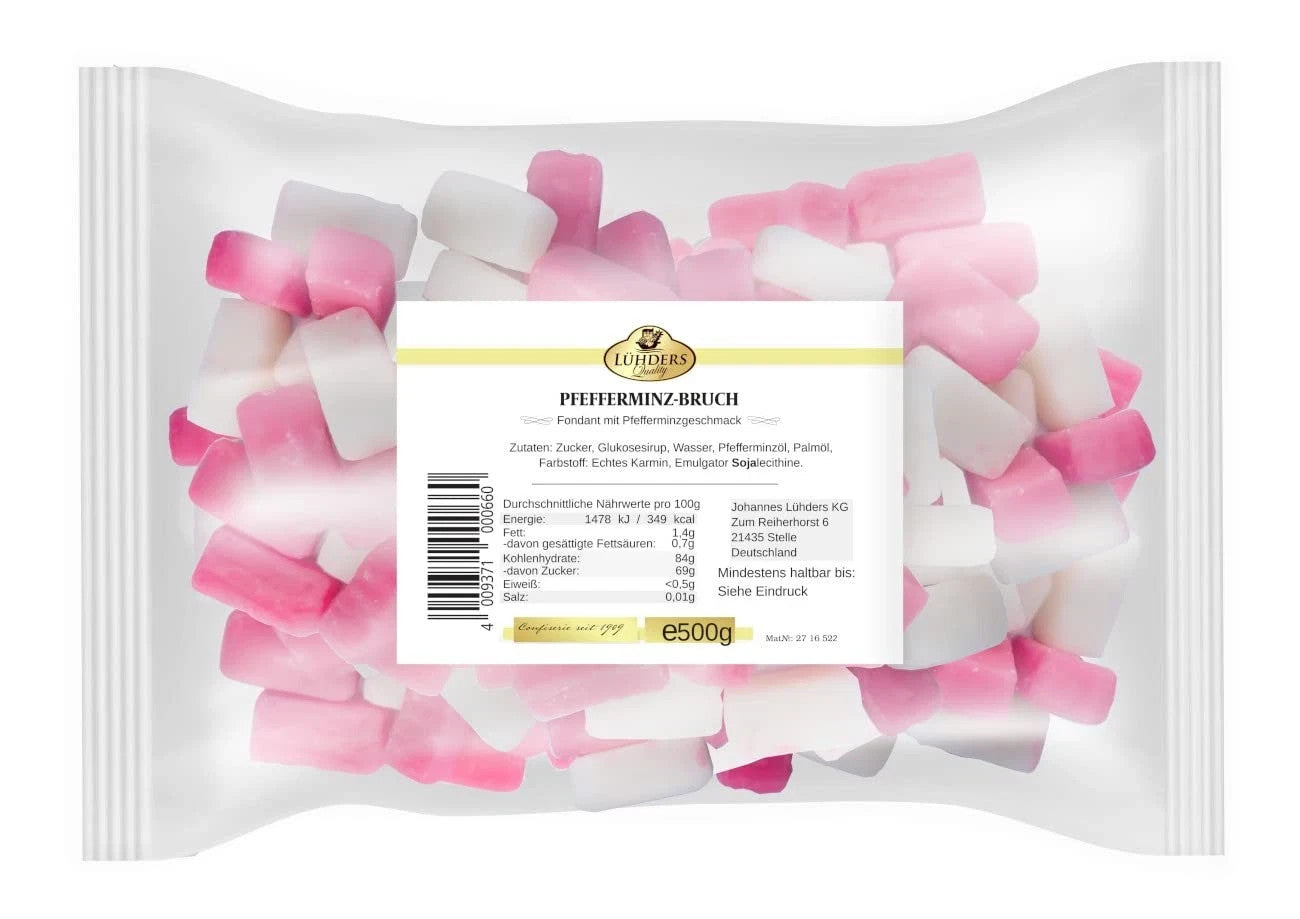 Lühders Pfefferminzbruch Pfefferminz rosa weiß 500 g