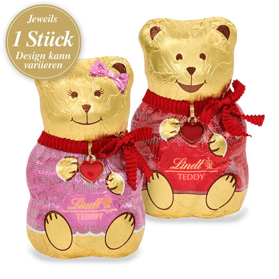 Lindt TEDDY Pullover, Rot oder Rosa, 100g