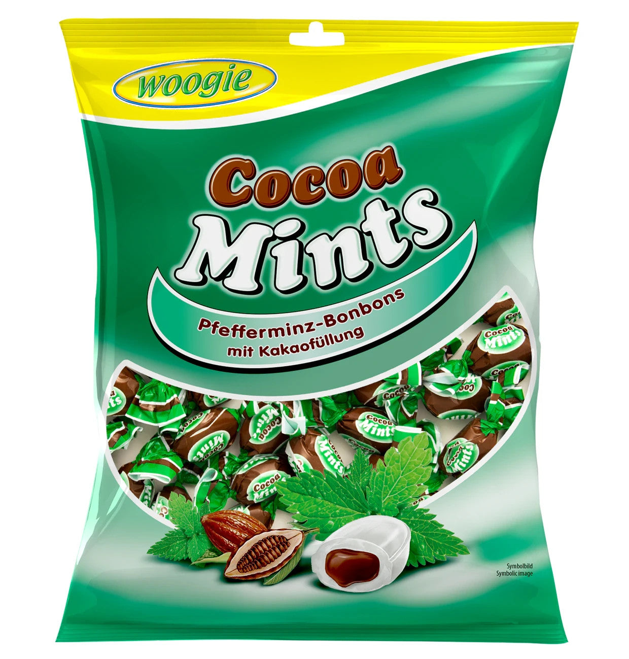 Woogie Pfefferminz Bonbons mit Kakaofüllung Pfefferminzbonbons 150g
