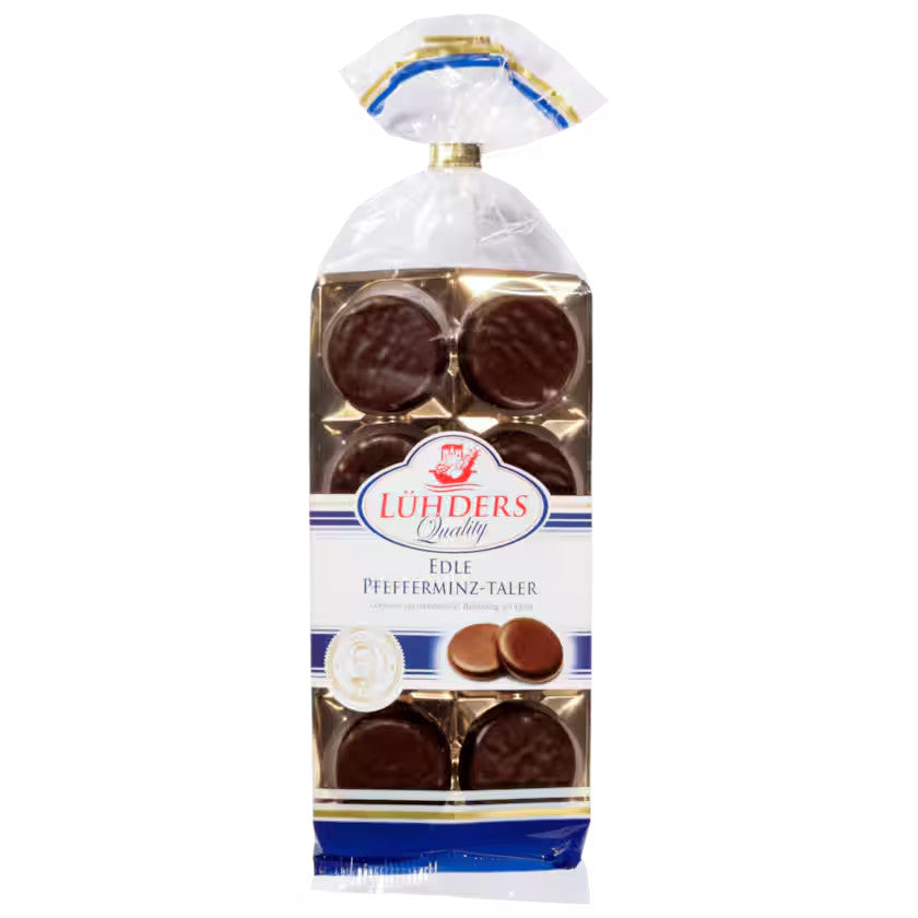 Lühders Pfefferminz Taler Bitterschokolade 150g