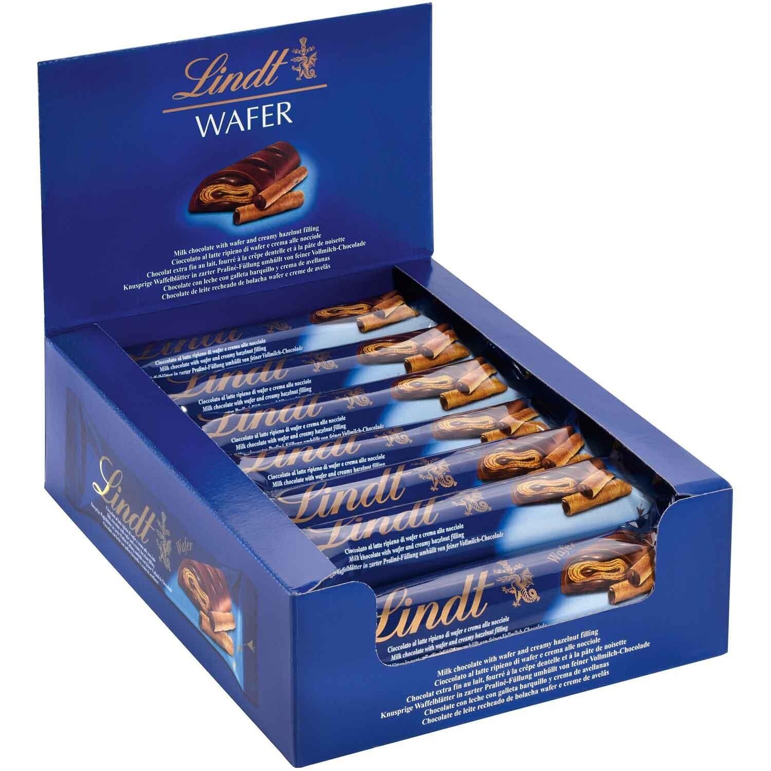 Lindt 18x 35g Wafer Milchschokolade Waffel RIEGEL 630g - Schokobote.de