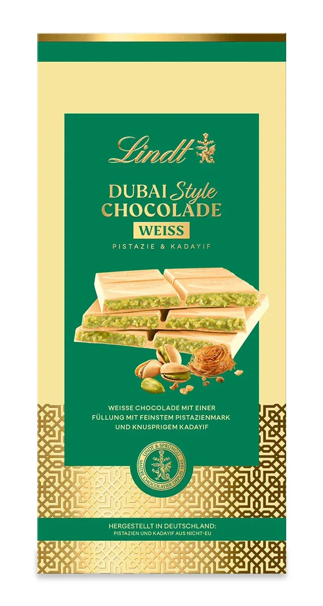Lindt Dubai Style Chocolade Weiß, 150g - Schokobote.de