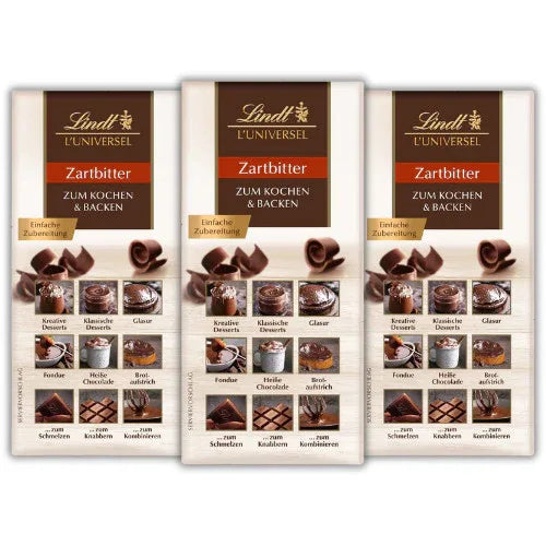 Lindt L'Universel Zartbitter 3x 200g - Schokobote.de