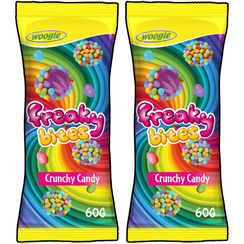 Woogie Freaky Bites Erdbeer Fruchtgummi mit Zuckerperlen 2x 60g