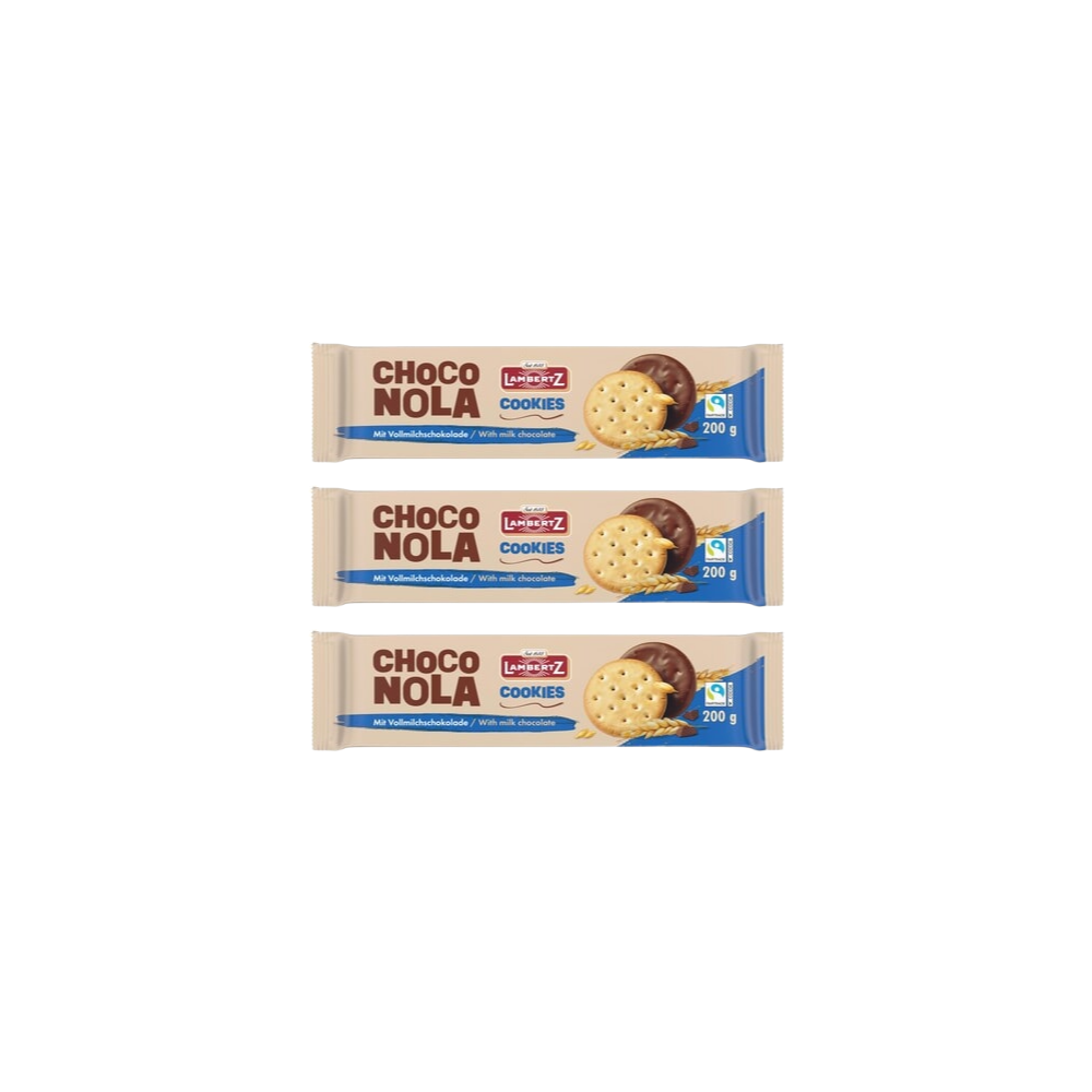 Lambertz Choco Nola Cookies 200 g – Vollmilch / 3 Stück – Packbild