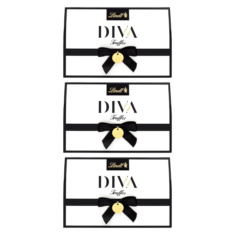Lindt DIVA Pralinés Trüffel Clutch 114g Geschenkbox – 3 Stück – Packbild