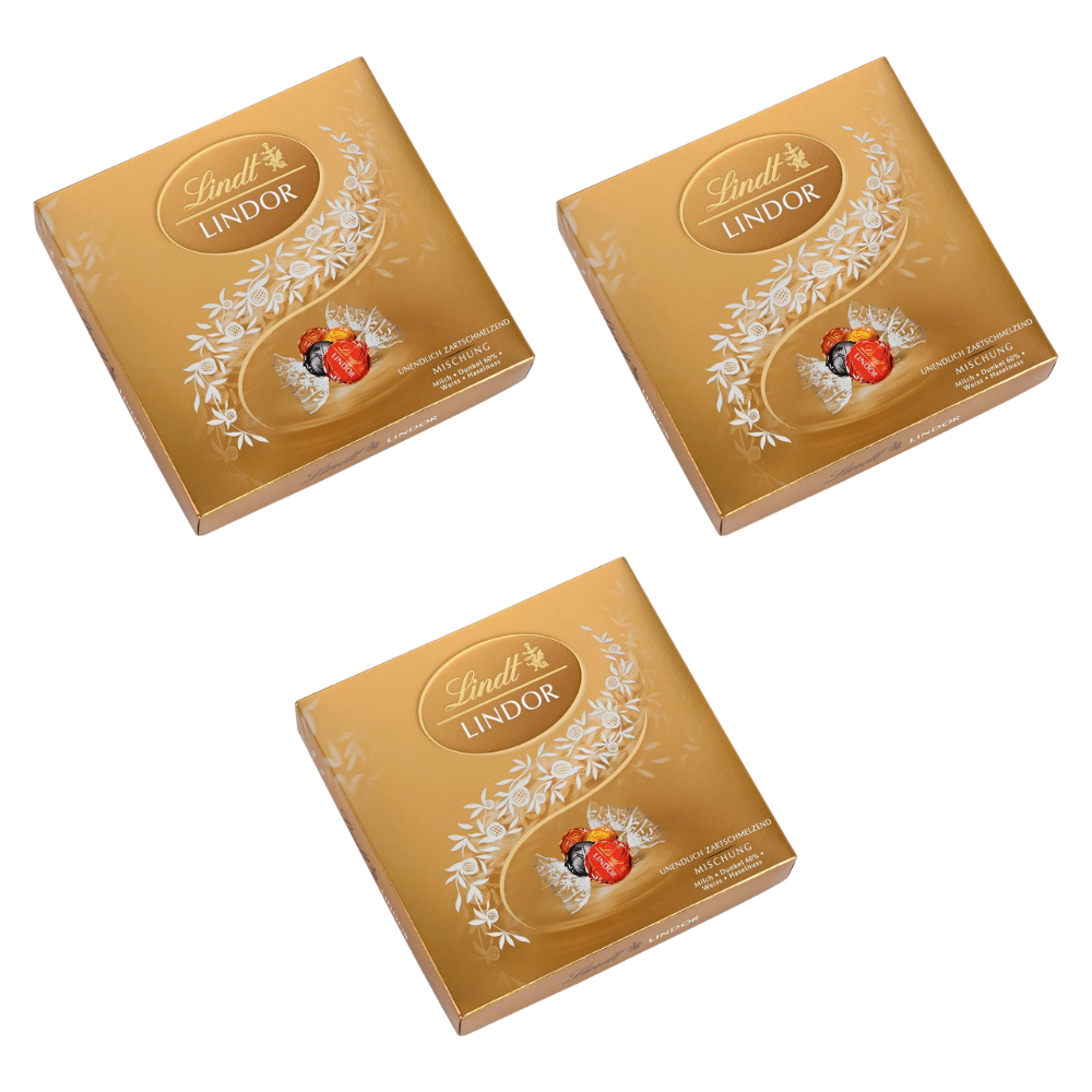 Lindt Lindor Kugeln Mischung Pralinen Schokolade Inhalt: 14 Stück, 187g – 3 Stück – Packbild