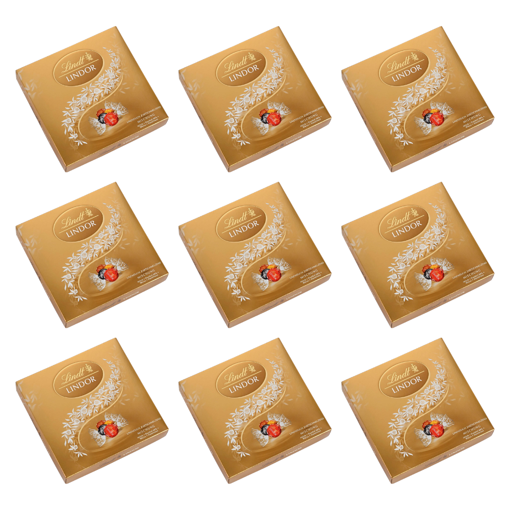 Lindt Lindor Kugeln Mischung Pralinen Schokolade Inhalt: 14 Stück, 187g – 9 Stück – Packbild